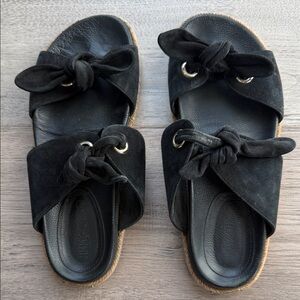 Jimmy Choo Nixon Black Suede Slide Sandals